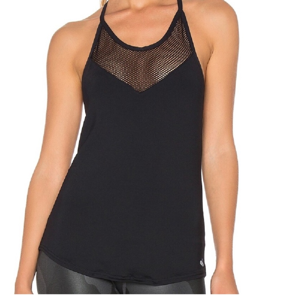 ALO Yoga Black Mesh Tank Top